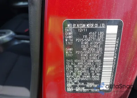 2012 Nissan Juke S from USA, damaged, VIN JN8AF5MV5CT112550